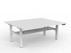 OL Agile Motion+ Electric Height Adjustable Shared Desk – White Top White Frame thumbnail 6