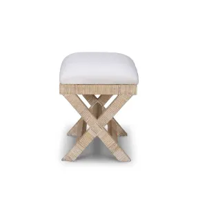CR Renoir Natural Rattan Fabric Upholstered Bench thumbnail 4