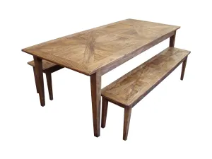 MF Parquetry Recycled Elm Timber Dining Table thumbnail 2