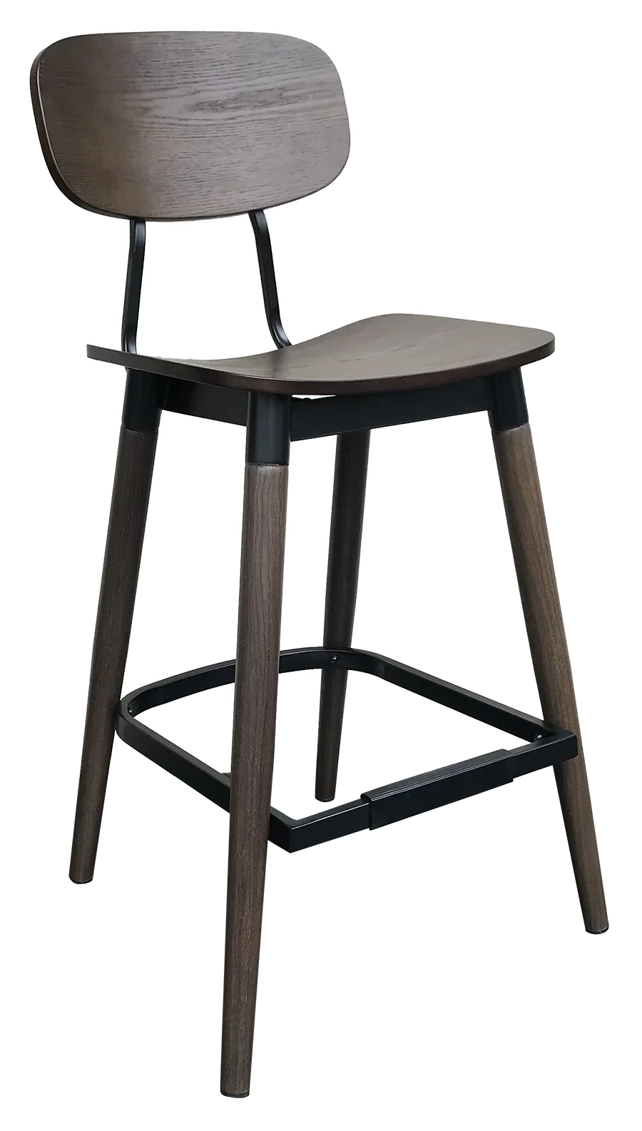 EZ STOOL VINTAGE METAL BLACK - WALNUT