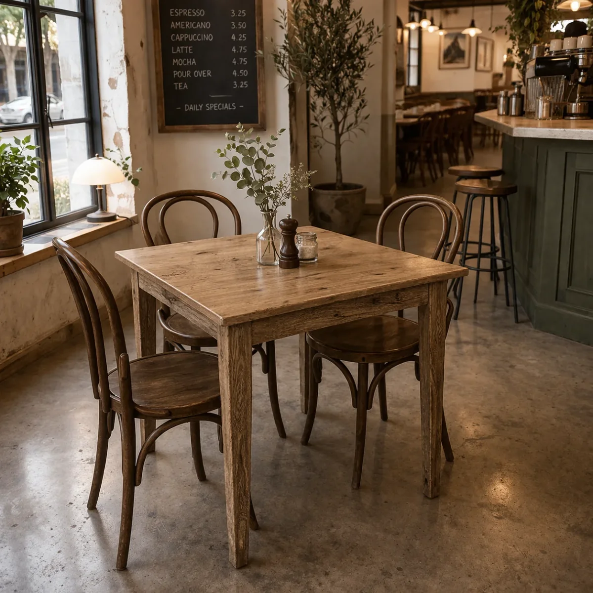 MF Solid Oak Timber Square Dining Table