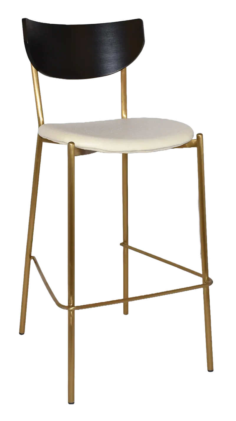 EZ STOOL MARCO BRASS - BLACK - UNUPHOLSTERED