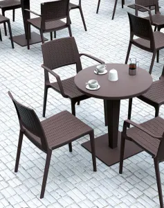 FL Verona Rattan Look Hospitality Outdoor Stackable Chair thumbnail 8