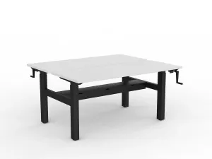 OL Agile Winder Height Adjustable Shared Desk – White Top with Black Frame thumbnail 7