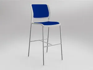 OL Game Fabric Upholstered Chrome Leg Barstool thumbnail 5
