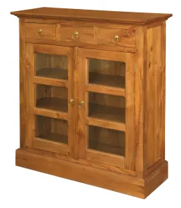 CT Tasmania Solid Timber 3 Drawer 2 Door Display Cabinet thumbnail 2