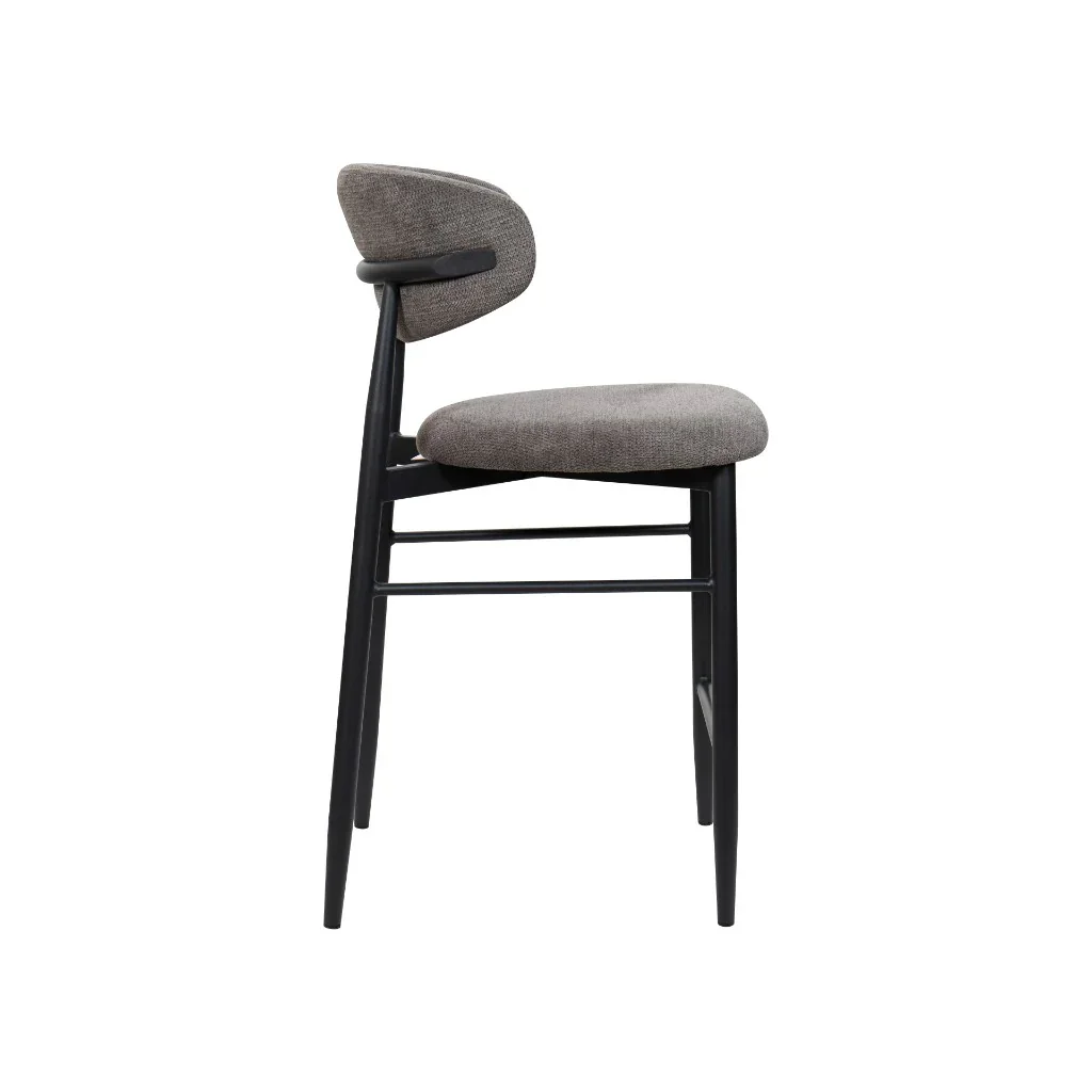 VI Louis Fabric Upholstered Metal Leg Bar Stool