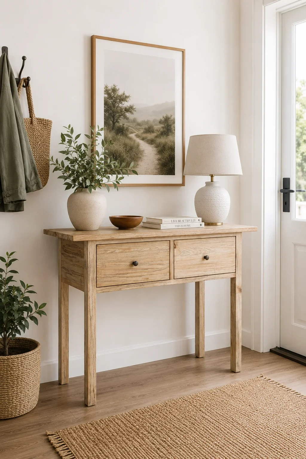 CR Sonoma Solid Timber 2 Drawer Console Table