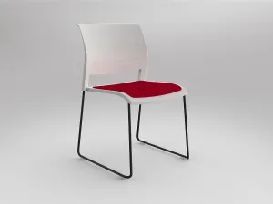 OL Game Slade Base Fabric Seat Hospitality Stacking Chair - White Shell thumbnail 18