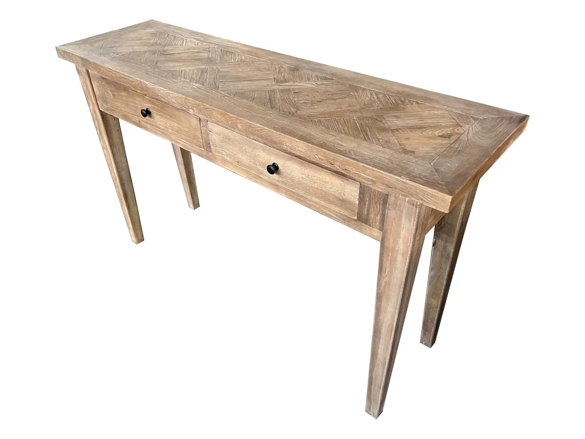 MF Casablanca Recycled Elm Timber Hall Table with Drawers