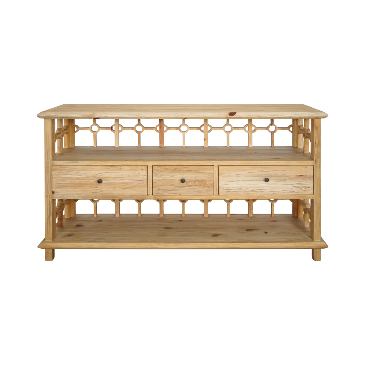 CR  Sonoma Solid Timber 3 Drawer 2 Shelf Open Buffet