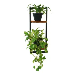 CR Live Edge Solid Timber Metal Frame 2 Tier Shelf thumbnail 2