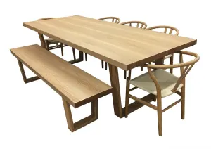 VI Airlie 240cm Rec Dining Table with 5 Dining Chairs + Bench Kit thumbnail 2