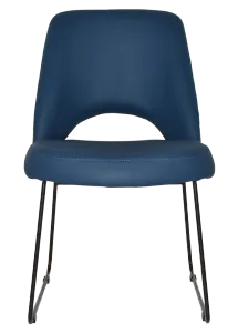 EZ Albury Black Metal Sled Base Upholstered Hospitality Dining Chair thumbnail 10