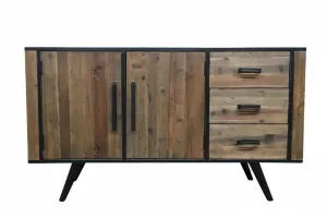 MF Rio Recycled Timber Metal Legs 2 Door 3 Drawer Sideboard thumbnail 1