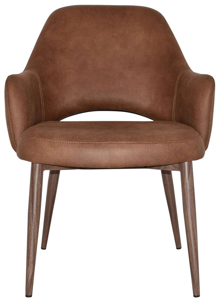 EZ Albury Walnut Colour Metal Leg Upholstered Hospitality XL Armchair