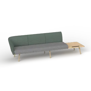 OL Willow Fabric Upholstered Reception Area Sofa with Side Table thumbnail 8