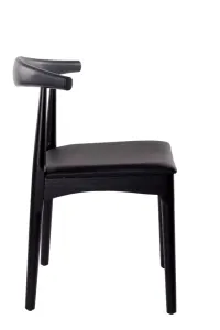 VI Leif Elbow PU Leather Seat Timber Leg Dining Chair thumbnail 7