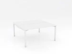 OL Axis Stretch Double Sided 2 User Desk – White Top with White Frame thumbnail 1