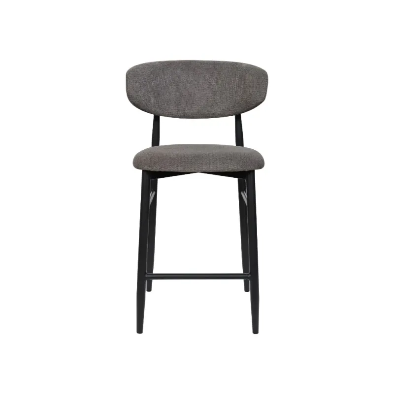 VI Louis Fabric Upholstered Metal Leg Bar Stool