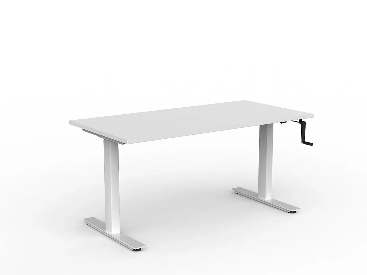 OL Agile Winder Height Adjustable Desk - White Frame