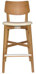 EZ Phoenix Light Oak Stained Solid Timber Framed Barstool thumbnail 5
