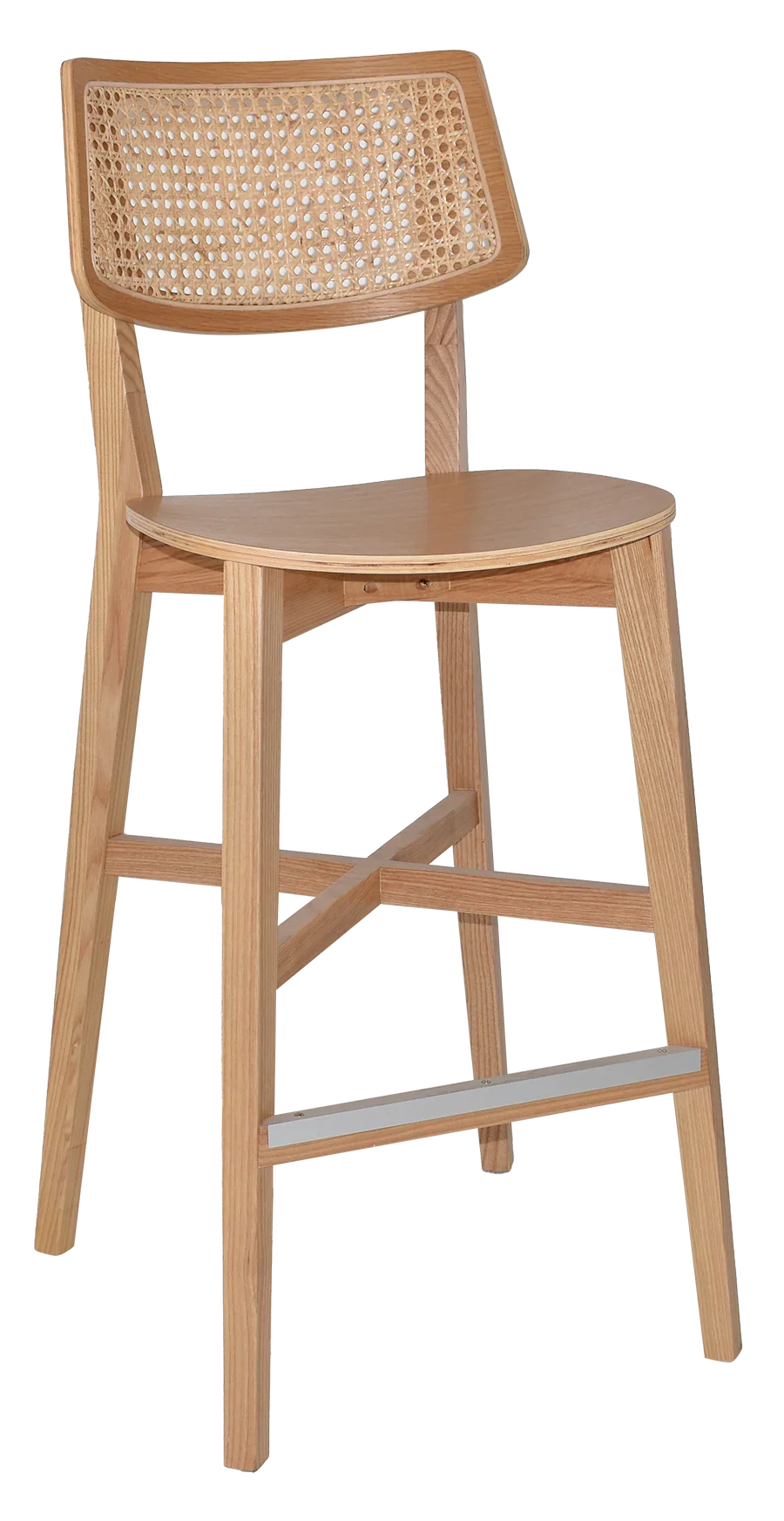 EZ Phoenix Solid Timber Framed Rattan Back Barstool