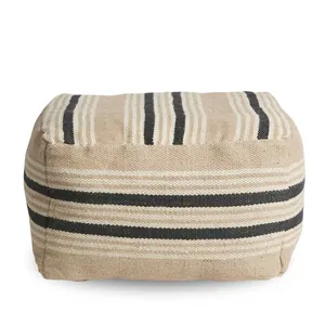 SH Kristy Jute Upholstered Cuboid Ottoman thumbnail 1