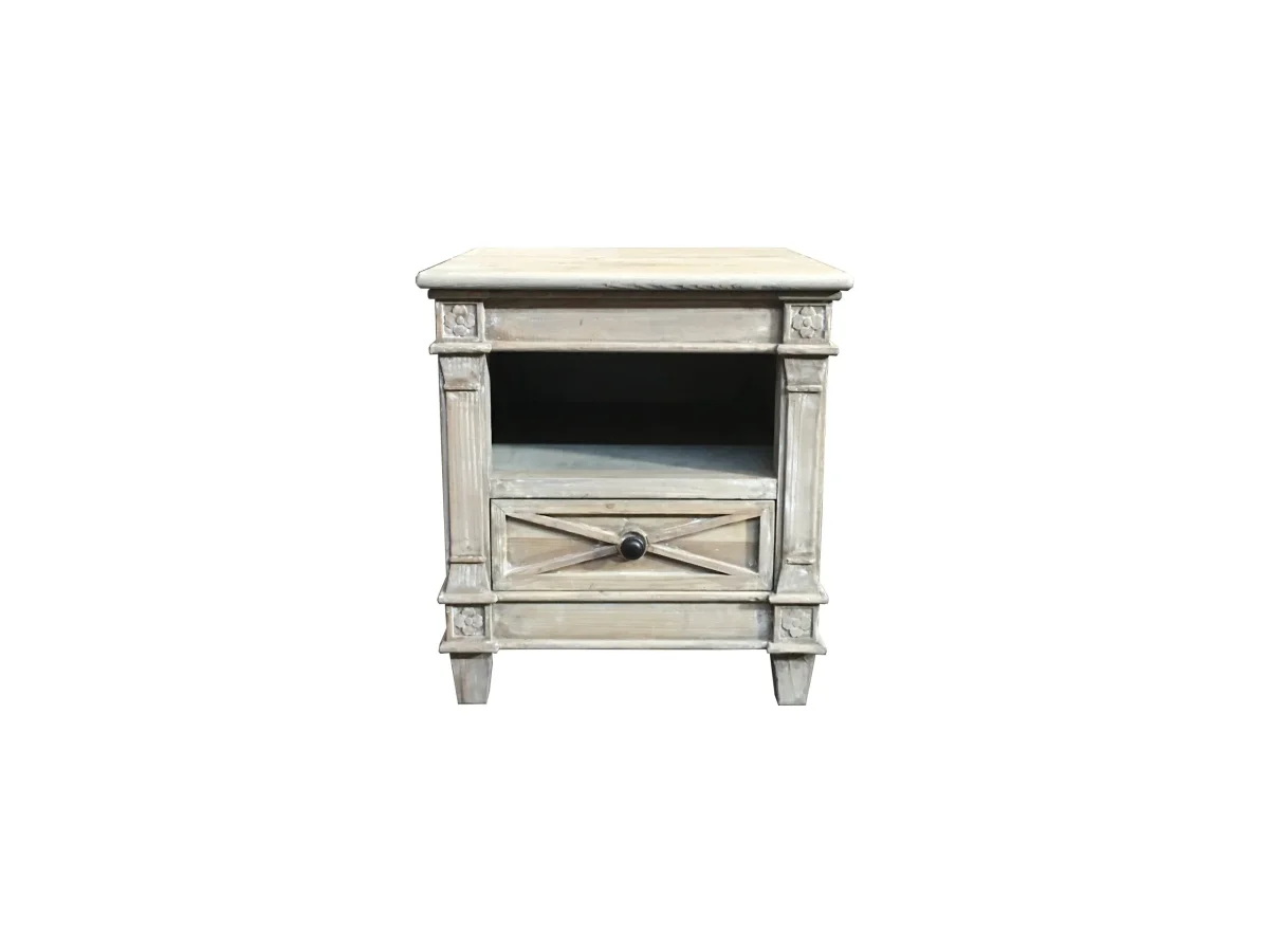 MF Provins Recycled Timber 1 Drawer Side Table