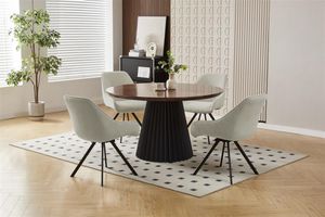 VI Hugo Metal Pedastal Base Round Dining Table thumbnail 4
