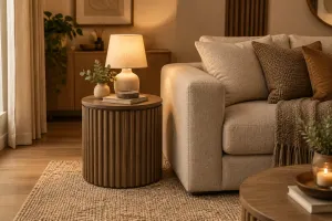 MD Hobart Solid Timber Round Lamp Table thumbnail 2