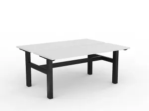 OL Agile Fixed Height Shared Desk – White Top with Black Frame thumbnail 7