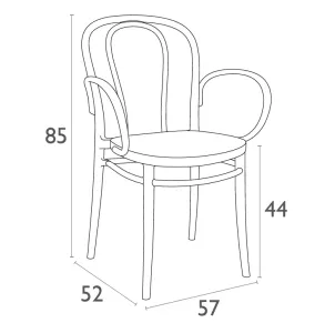 FL Victor XL Hospitality Stackable Outdoor Armchair thumbnail 2