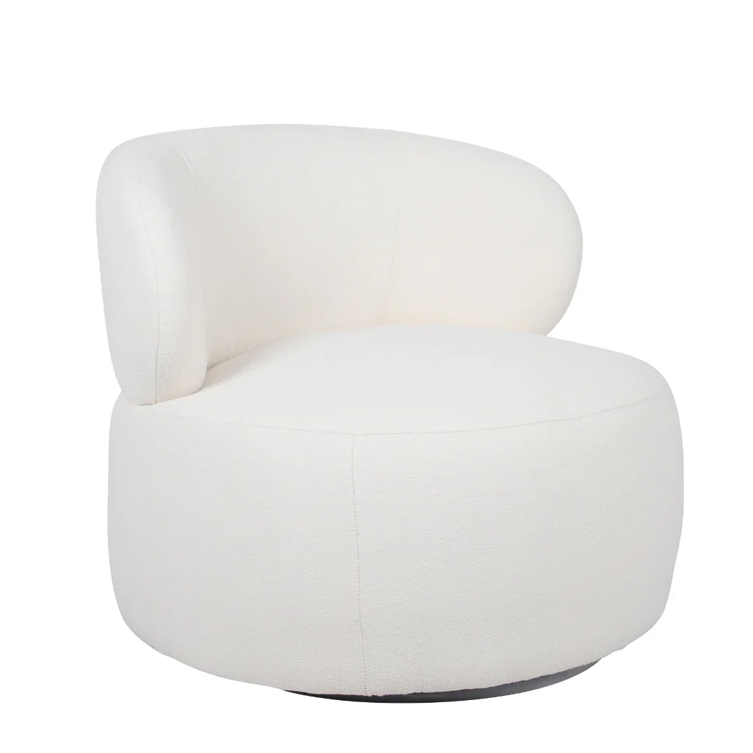 BT Fairbourne Swivel Chair Antique White Boucle Fabric