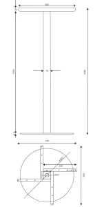 RL Estilo Metal Disc Base Bar Table Frame thumbnail 4