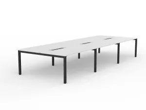 OL Axis 6-User Double Sided Workspace – White Top with Black Frame thumbnail 12