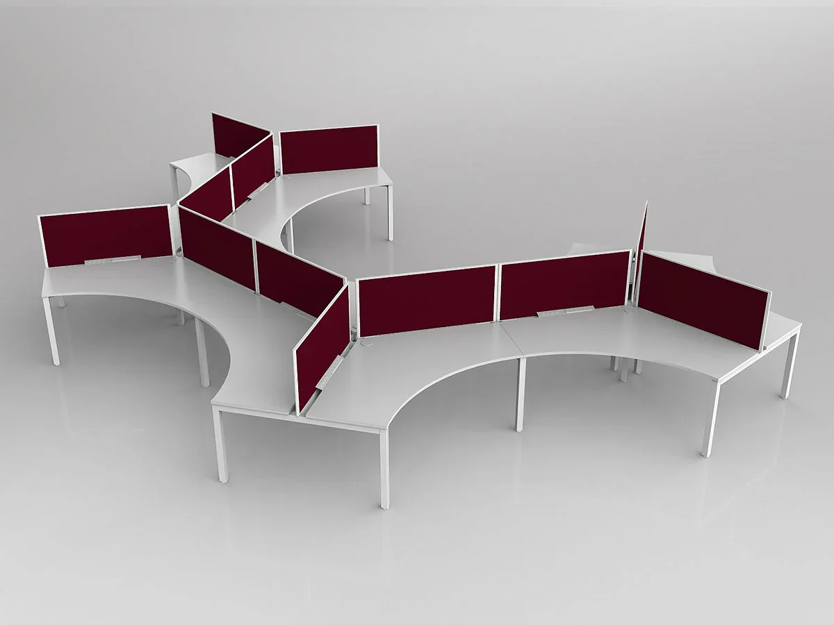 OL Axis 12 User 120° Workstation with Screen - Breathe Fabric