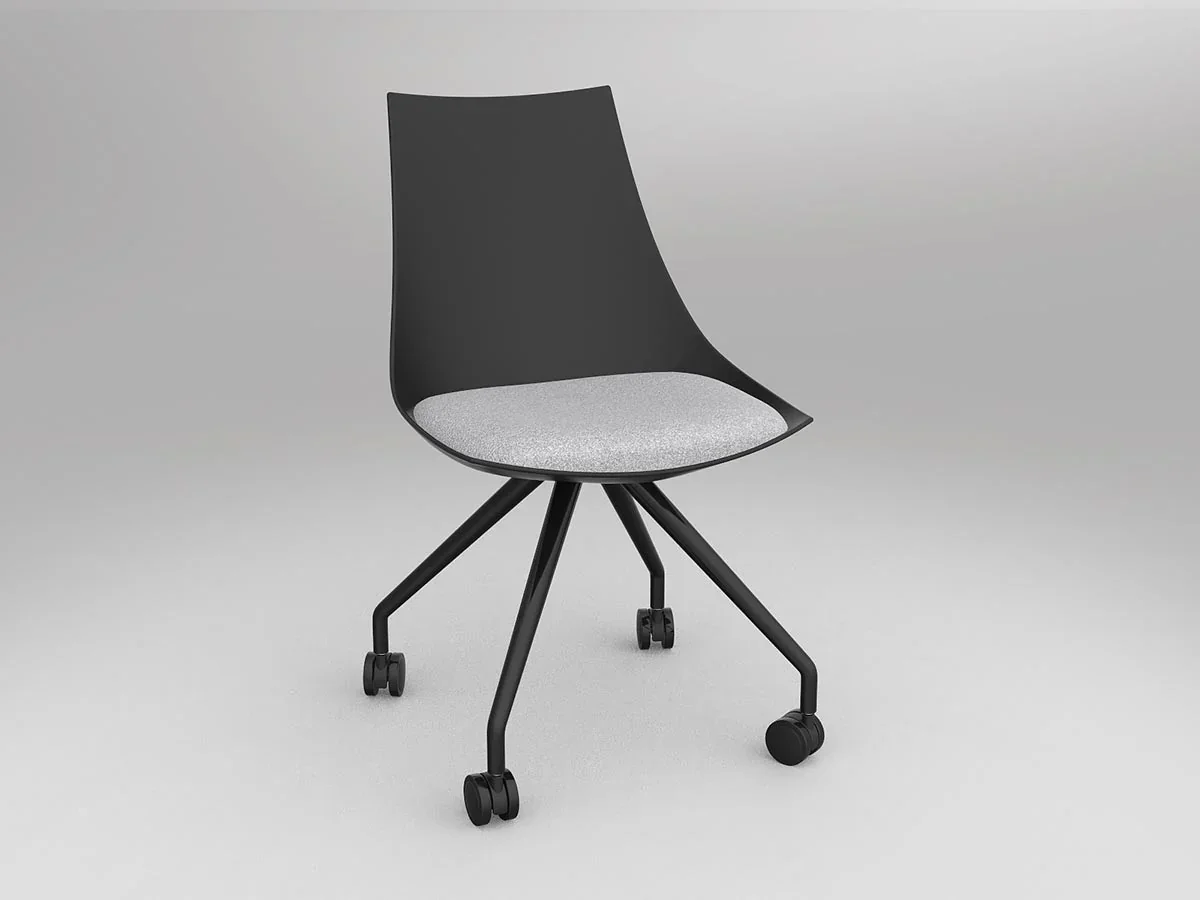 OL Luna Black Chair with Castor Base thumbnail 12
