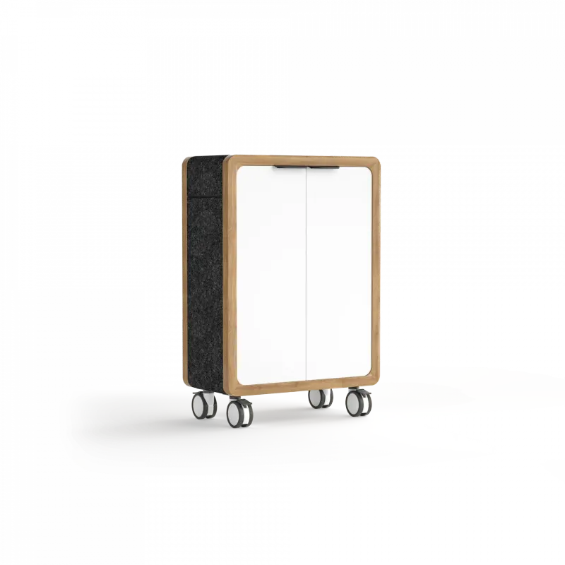 OL Rover 3 Tier Mobile Cupboard with Acoustic Pinnable Board