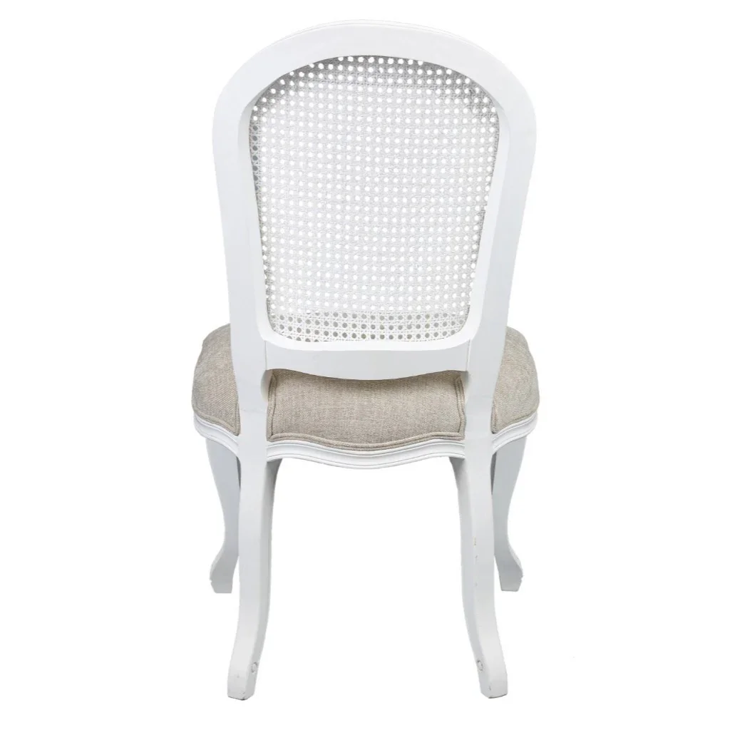 VI Kensington Rattan Round Back Dining Chair – Nat White & Beige