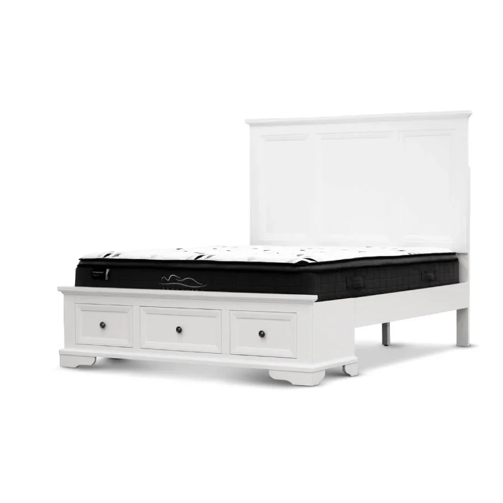 VI Sala Solid Timber Storage Bed, Tallboy & Bedsides Set