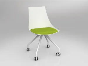 OL Luna White Chair with Castor Base thumbnail 11