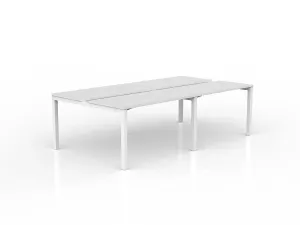 OL Axis 4-User Double Sided Workspace – White Top with White Frame thumbnail 6