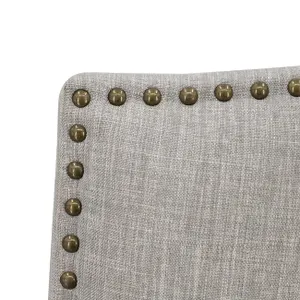 DA Studded Smoky Grey Fabric Upholstered Dining Chair Set of 2 thumbnail 6