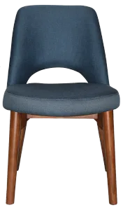 EZ Albury Solid Timber Walnut Colour Stained Upholstered Hospitality Dining Chair thumbnail 7