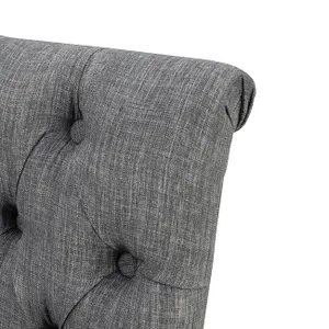 DA Grey Buttoned Back Fabric Upholstered Dining Chair Set of 2 thumbnail 6