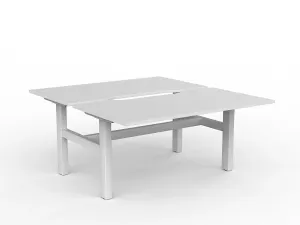 OL Agile Fixed Height 2 User Shared Desk – White Top with White Frame thumbnail 10