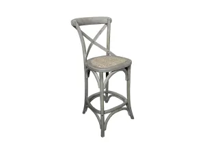 MF Crossback Solid Timber Rattan Barstool 65cm Seat Height thumbnail 5