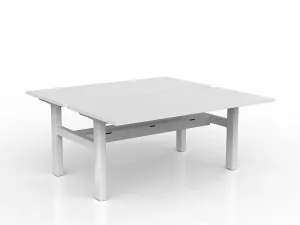 OL Agile Fixed Height 2 User Shared Desk – White Top with White Frame thumbnail 6