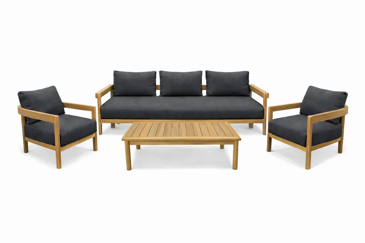 CR Hanalei 4 Piece Outdoor Lounge Set with Cushion